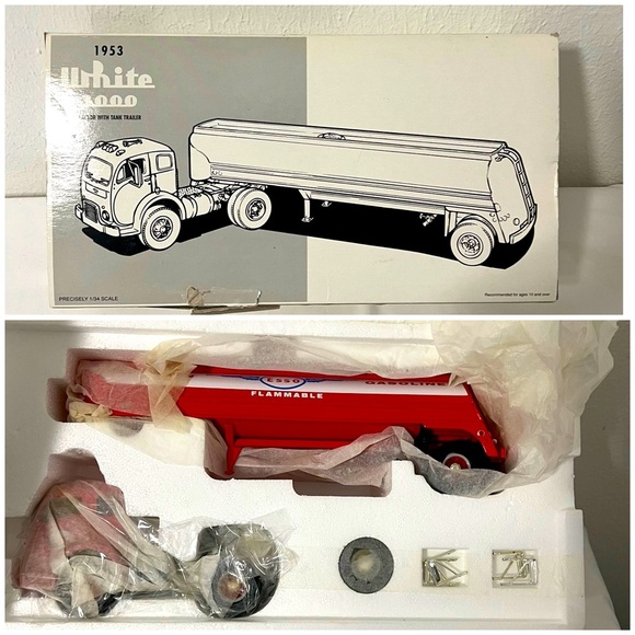 First Gear 1/34 1953 Esso Aviation White 3000 Truck Tanker Trailer 19-1934 NIB - Picture 1 of 8